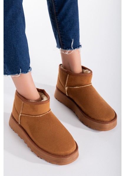 MaskButik Viola Kalın Taban Bilek Boy Ugg Taba fiyatları