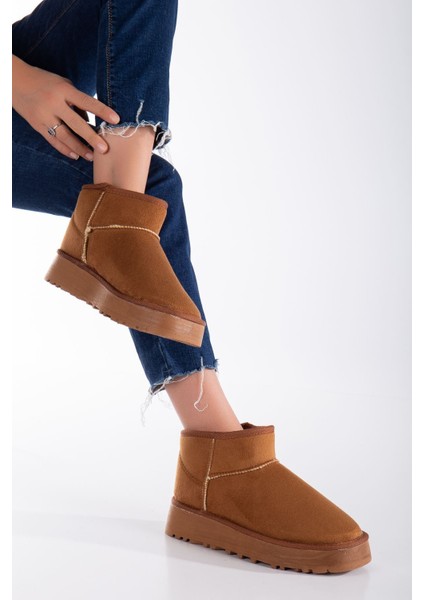 MaskButik Viola Kalın Taban Bilek Boy Ugg Taba modelleri