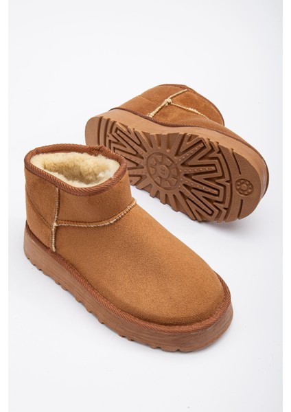 MaskButik Viola Kalın Taban Bilek Boy Ugg Taba