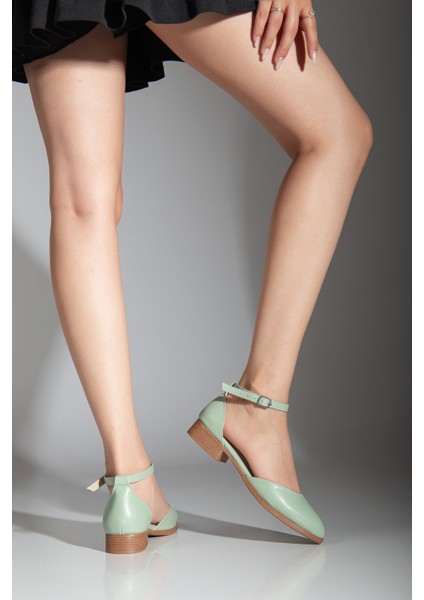 MaskButik Tilda Kısa Topuk Cilt Ayakkabı Yeşil modelleri