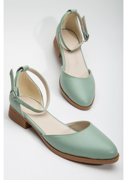 MaskButik Tilda Kısa Topuk Cilt Ayakkabı Yeşil