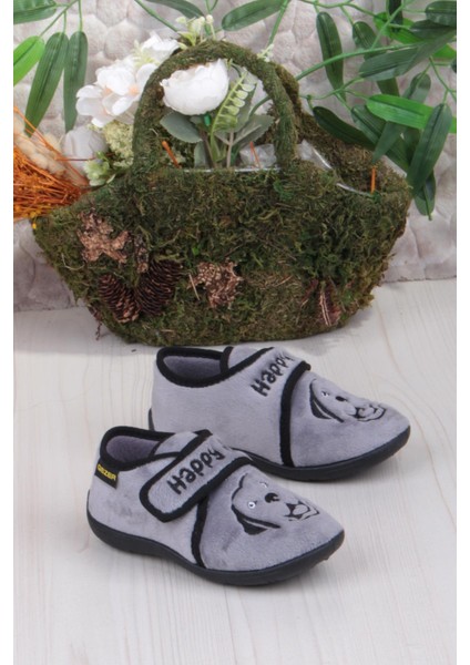 3426 Gz Köpek Figürlü Anaokulu Kreş Ev Erkek Çocuk Panduf Ayakkabı