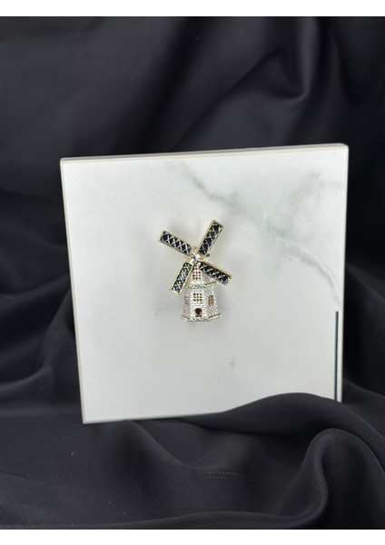 Beyaz Yel Değirmeni Tasarım Broş Yaka Iğnesi fiyatları