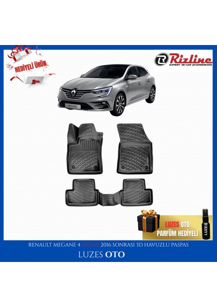 Renault Megane 4 Sedan 3D Havuzlu Paspas 2025 Model Uyumlu