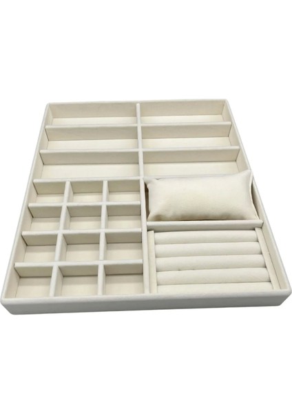 Krem Renk Süet Kumaş Takı Sergileme Çekmece Içi Stand 35-38 cm fiyatları