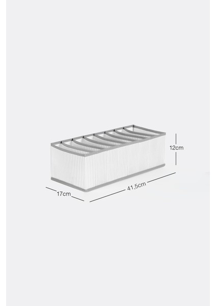 8 Bölmeli Gri Çizgili Katlanabilir Dolap Çekmecesi Düzenleyici modelleri