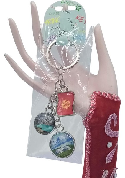 Kırgızistan Üçlü Epoksi Metal Çift Taraflı Damla Anahtarlık Kyrgyzstan fiyatları