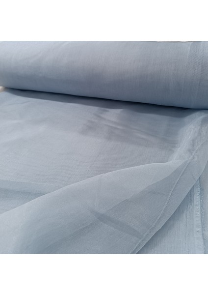 Dökümlü Düz Tül Perde - Açık Mavi - Pileli Dikim 1x2,5 Pile- İPK100 modelleri