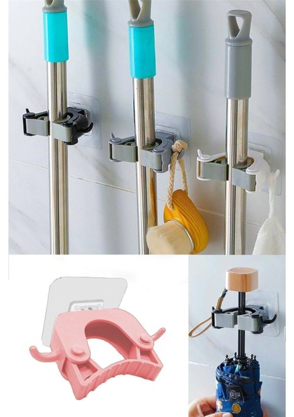 Beyaz Çok Amaçlı Temizlik Eşyası Askısı, Pratik ve Şık Tasarım