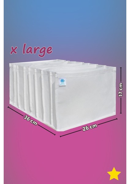 Beyaz 8 Gözlü Çekmece Düzenleyici, Cepli ve Akordiyon Tasarım, x Large Boy fiyatları