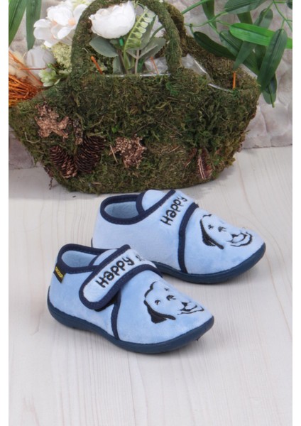 3426 Gz Köpek Figürlü Anaokulu Kreş Ev Erkek Çocuk Panduf Ayakkabı