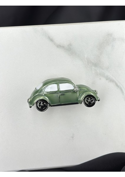 Yeşil Vosvos Vintage Tasarım Araba Figürlü Broş Yaka Iğnesi