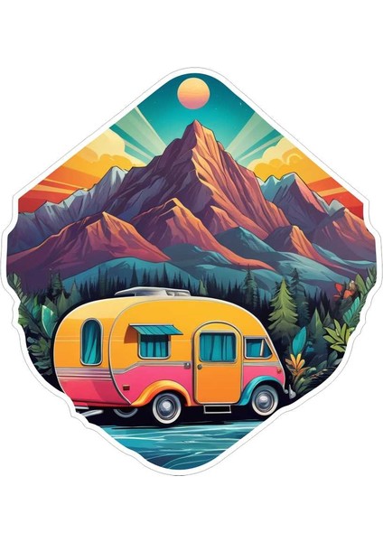 33X33 cm Karavan V9 Araç Tekne Duvar Jeep Oto Sticker