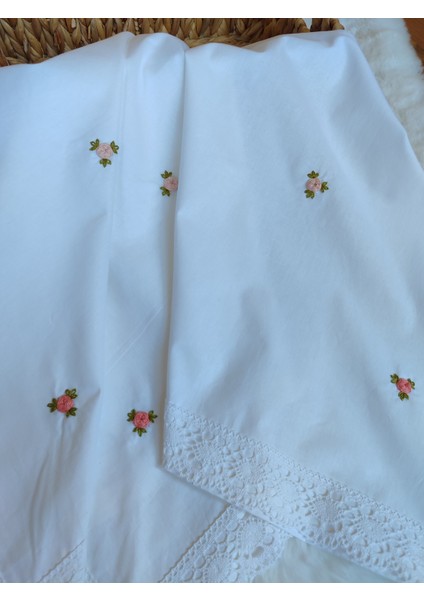 ,El işlemeli %100 Pamuk Bebek Kundağı (Çok Amaçlı Örtü)