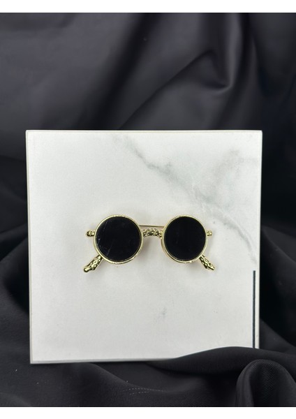 Siyah Gözlük Figürlü Broş Yaka Iğnesi fiyatları
