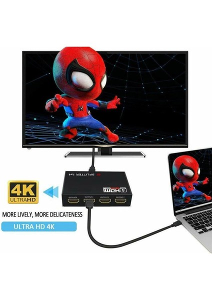 2142 4 Port Hdmi Çoklayıcı Splitter Switch Çoğaltıcı Çoklu Ekran