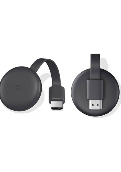 Chromecast 3 Medya Oynatıcı – Android, iOS, Mac, Windows Uyumlu, 1080p Full HD HDMI Wi‑Fi Kablosuz Görüntü Aktarımı ve Telefonla Kontrol