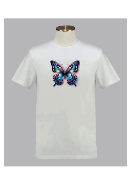 Mavi Kelebek 3D Digital Baskılı Tshirt fiyatları