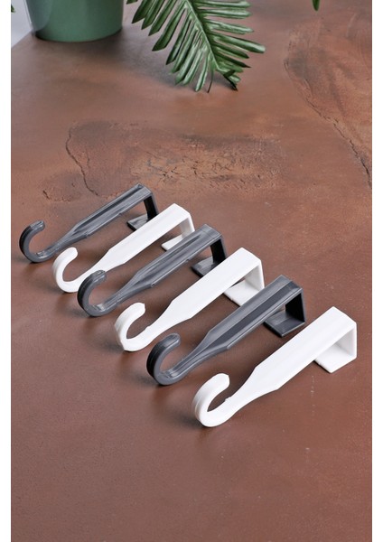 12 Adet Plastik Çekmece ve Dolap Kapağına Takılabilen Çok Amaçlı Pratik Askılık
