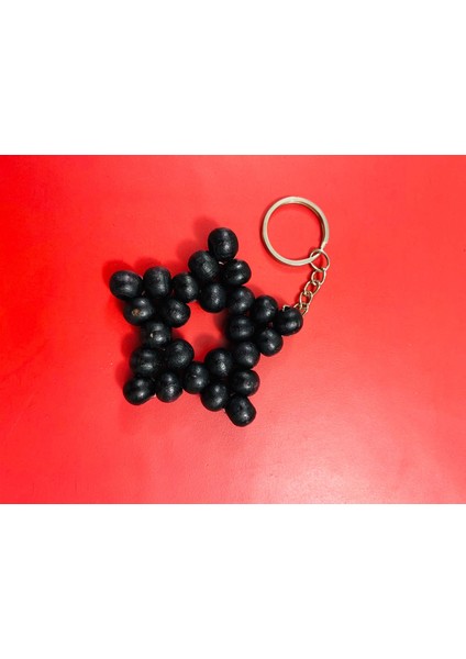 5lı- El Yapımı Ahşap Yıldız Anahtarlık – Doğal ve Şık Tasarım Siyah fırsatları