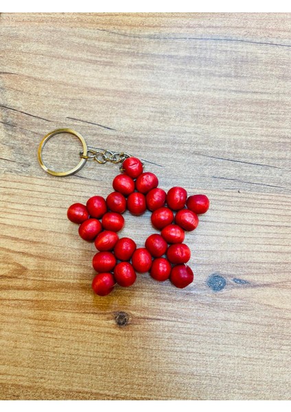 3 Lü- El Yapımı Ahşap Yıldız Anahtarlık – Doğal ve Şık Tasarım Kırmızı fırsatları