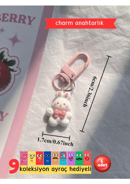 Charm Anahtarlık - Figürlü Anahtarlık - Çanta Süsü - 5 Adet