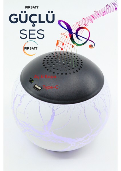 Projeksiyonlu Bluetooth Hoparlör Uyku Yardımcısı ve Dekoratif Çocuklar Için Gece Lambası