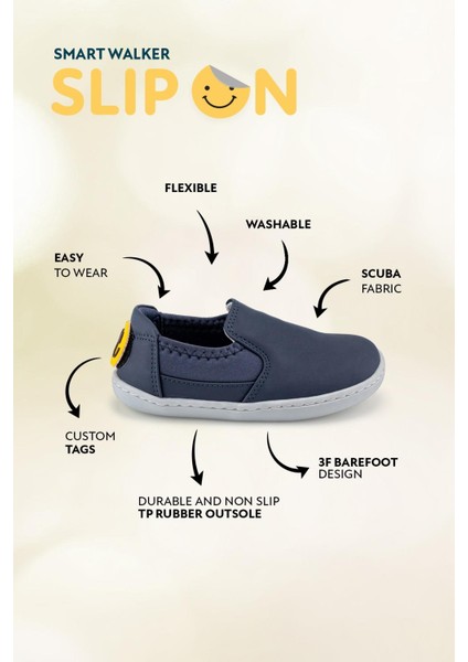 Smart Walker Slip-On #tags Süper Mat Lacivert Barefoot Işıklı Çocuk Ayakkabı fiyatları