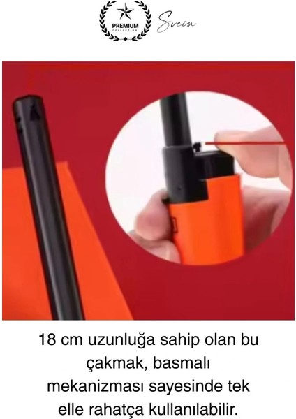 Premium 18 cm Siyah Basmalı Uzun Mutfak Çakmağı Gazlı Doldurulabilir Mum Mangal Kamp Için Ateş modelleri