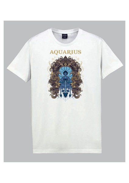 Kova Burcu Aquarius Digital Baskılı Tshirt