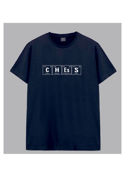 Satranç Club Periyodik Tablo Chess Baskılı Tshirt