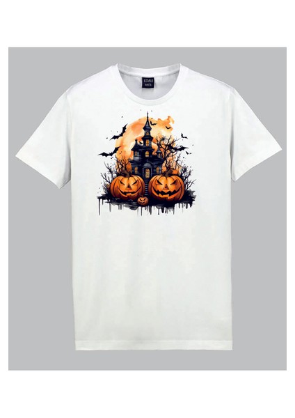 Hallowen Şato Digital Baskılı Tshirt