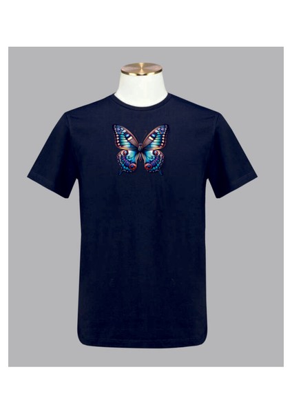 Mavi Kelebek 3D Digital Baskılı Tshirt fiyatları