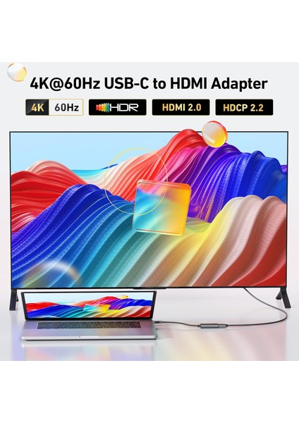 Type-C To HDMI Çevirici USB C To HDMI Adaptör Macbook Uyumlu 4K fırsatları