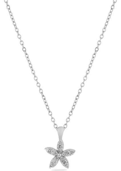 Lotus Zirkon Kolye Silver