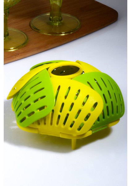 Pratik Buharda Lezzetli Sebze Meyve Haşlama Pişirme Sepeti Katlanabilir Haşlayıcı Aparat Yeşil fiyatları