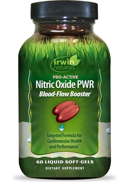 Irwin Naturals Pro-Active Nitric Oxide Pwr – 60 Softgel | L-Arginin & L-Citrulline Kompleksi