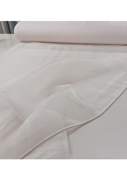 Dökümlü Düz Tül Perde - Açık Pudra - Pileli Dikim 1x2,5 Pile - İPK101 modelleri