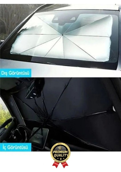 Özel Üretim Dayanıklı Titanyum Gümüş Kaplama Uv Geçirmez Tüm Araçlar Araba Ön Cam Şemsiye Güneşlik