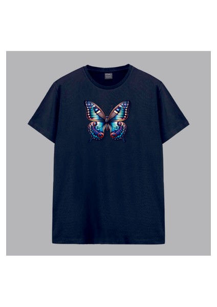 Mavi Kelebek 3D Digital Baskılı Tshirt
