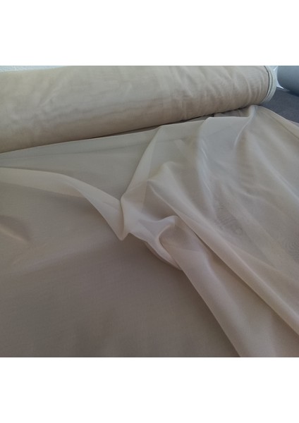 Dökümlü Düz Ipek Tül Perde - Bej - Pileli Dikim 1x2,5 Pile - İPK545 indirimleri