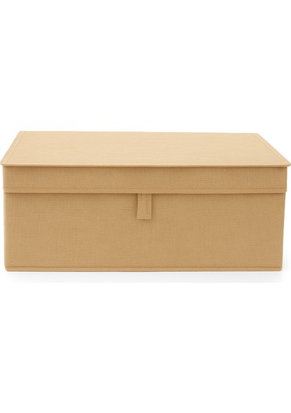 Bej Kapaklı Çok Amaçlı Hurç, Çamaşır ve Saklama Düzenleyici, 50X40X19 cm fırsatları