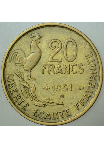 Fransa 20 Frank 1951 B. fiyatları