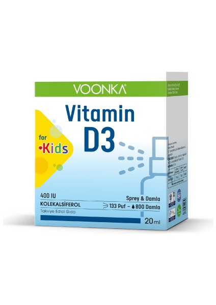 Vitamin D3 For Kids 400 Iu Sprey&damla 20ML