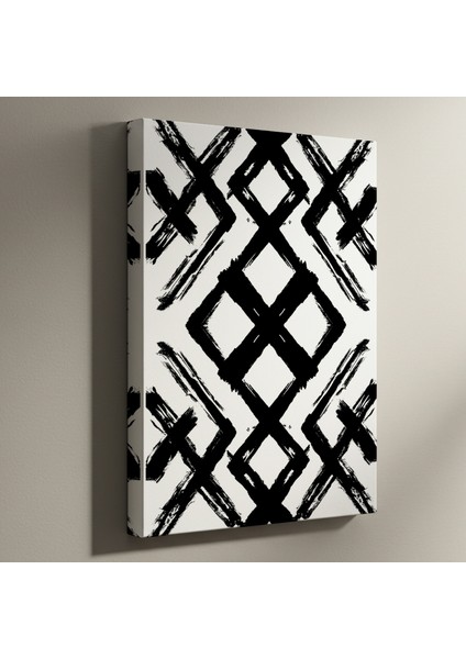 Soyut Siyah Beyaz Desen Tablosu