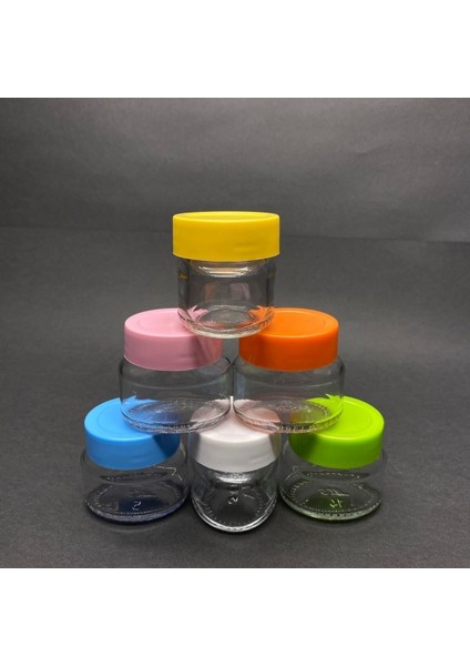 6'lı Mini Cam Kavanoz Seti, 40 Ml, Şık ve Pratik, Yeşil Renk Seçeneğiyle.