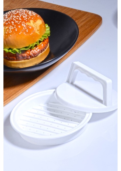 3'lü Set - 2 Adet Hamburger ve Köfte Kalıbı Şekillendirici ve Şekilli Patates Dilimleyici fırsatları