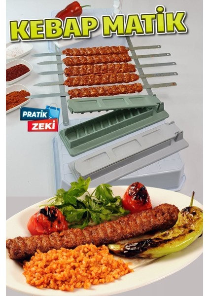 Kebapmatik Adana Urfa Kebap Kalıbı Aparatı Pratik Hızlı Kebap Makinesi Kutusu Kebap Matik Kalıp
