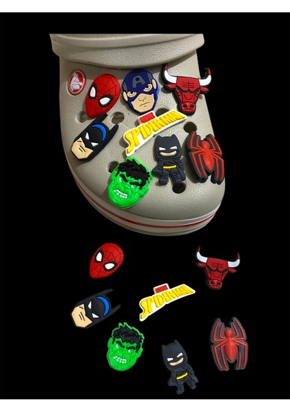 Crocs Terlik Süsü Marvel Karakterli Terlik Süsü Jibbitz 8 Adet