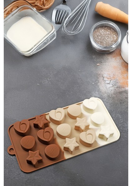 15 Bölmeli Silikon Çikolata ve Buz Kabı Çikolata Kalıbı Buz Kalıbı